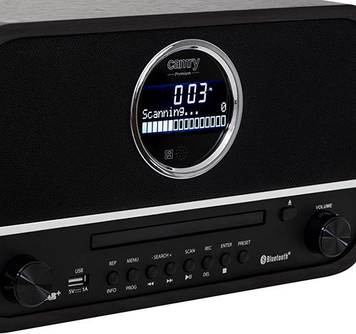Camry CR1182 Retro Επιτραπέζιο Ραδιόφωνο Ρεύματος DAB+ με Bluetooth και USB Μαύρο