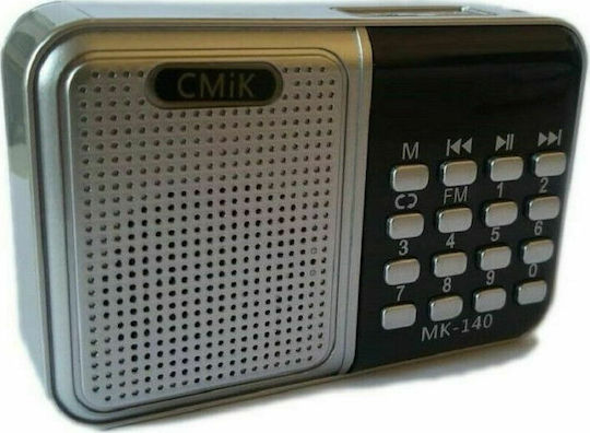 CMiK MK-140 Ραδιοφωνάκι Επαναφορτιζόμενο με USB Ασημί