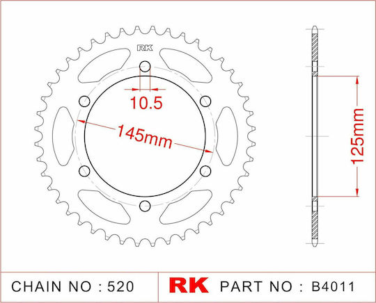 RK Rear Sprocket 45 Teeth for Yamaha XT 660