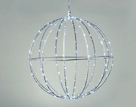 Aca Beleuchtet Weihnachtliche Metallisch Figur Kugel Silber 30x30x30cm