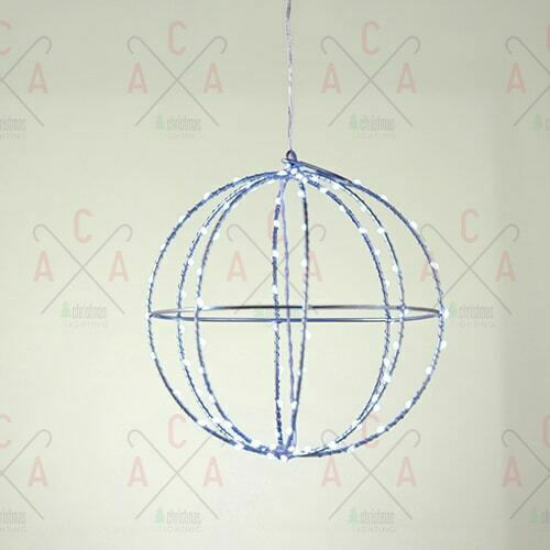 Aca Illuminated Christmas Metal Figure Ball Blue 40x40x40cm
