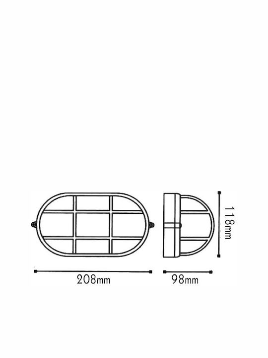 Aca Wall-Mounted Outdoor Turtle Light E27 IP45 20x11.8x9.5εκ.