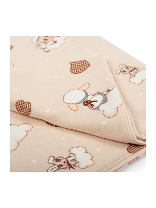 Dimcol Lamb Flannel Swaddle Wrap Beige 80x80cm.