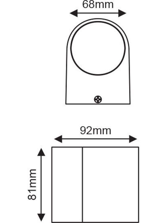 Aca Dasa Wall-Mounted Outdoor Spot GU10 IP54 6.8x9.2x8.1cm
