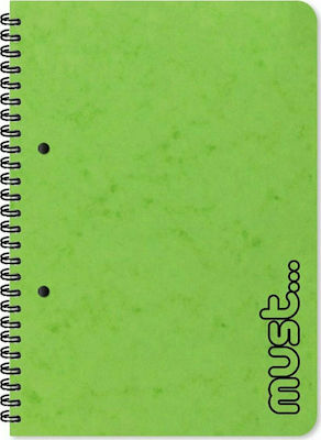 Must Spiral Notebook Ruled A4 90 Sheets 3 Subjects Craft 1pcs (Μiscellaneous colours)