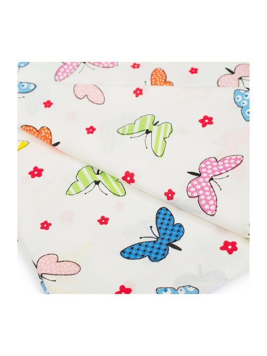 Dimcol Flannel Swaddle Blanket Butterfly Rotary Print 80x80cm 1914553607204998