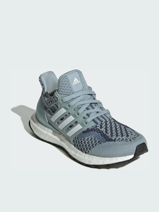 Ultraboost 5 Детски Спортни Обувки Running с Връзки Магически Сив / Облачно Бял / Сенчест Тъмносин