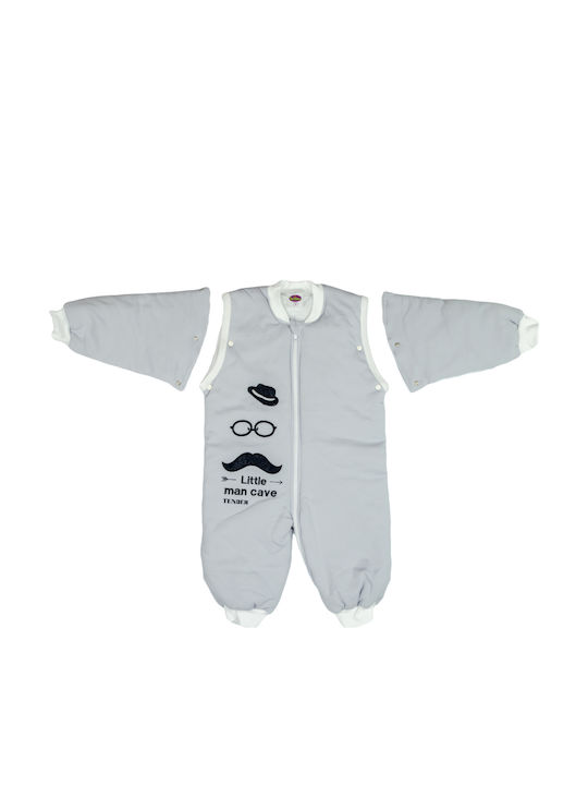 Tender Winter Sleeping Bag with Feet Little Man 2.5 Tog Grey with Detachable Sleeves