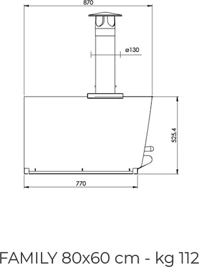 Clementi Family Печка за Пица от дърво Традиционен 100x77x109.7см