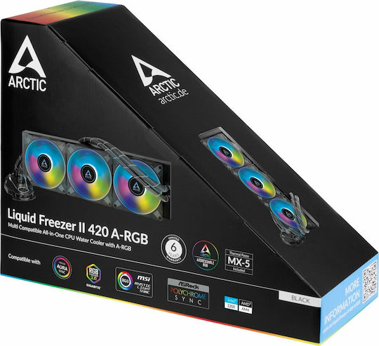 Arctic Liquid Freezer II 420 A-RGB Υδρόψυξη AIO CPU με 3 Ανεμιστήρες 140mm