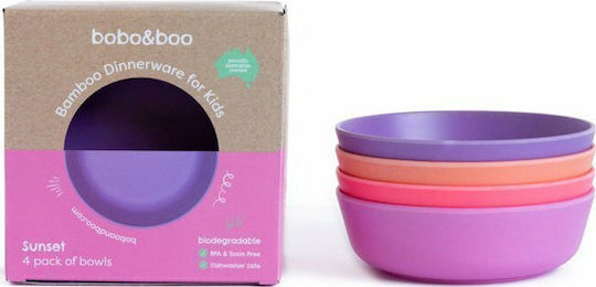 Bobo & boo Bamboo Bowl Set Sunset 4τμχ