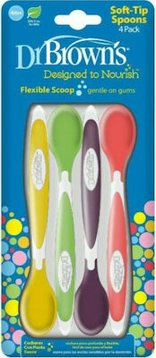 Dr. Brown's Baby Set with Spoons made of Plastic for 4+ months Colorful 4pcs