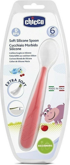 Chicco Baby Spoon 06828-71 made of Silicone for 6+ months Red
