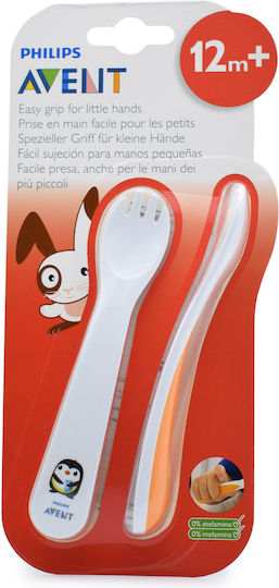 Philips Baby Set with Fork made of Plastic for 12+ months White