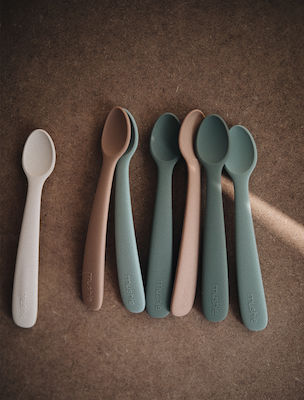 Mushie Βρεφικό Σετ με Κουτάλια Spoons από Σιλικόνη Mauve 2τμχ