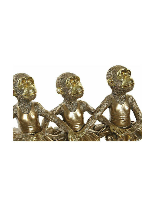 DKD Home Decor Decorative Statuette made of Plastic in Gold 32.5x12.5x29cm 1pcs