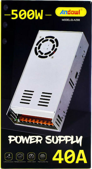 Andowl Τροφοδοτικό LED Ισχύος 500W με Τάση Εξόδου 12V