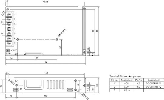 Mean Well Ρυθμιζόμενο Τροφοδοτικό LED IP20 Ισχύος 150W με Τάση Εξόδου 12V