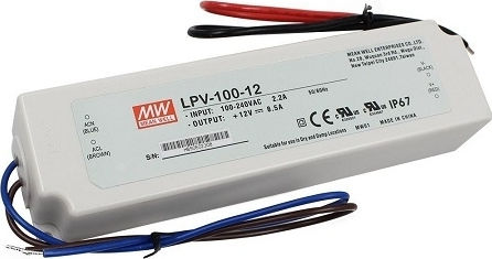 Mean Well Einstellbares Dimmbares LED-Netzteil Wasserdicht IP67 Leistung 100W mit Ausgangsspannung 12V 2 Stück