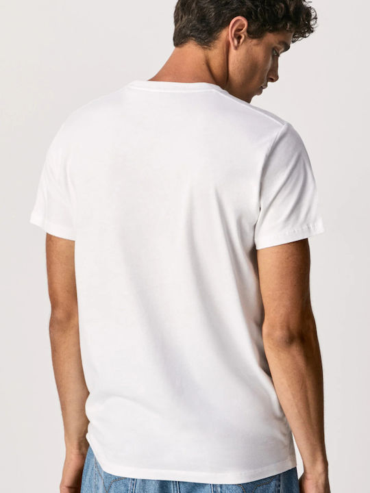 Pepe Jeans Eggo Ανδρικό T-shirt Λευκό με Λογότυπο
