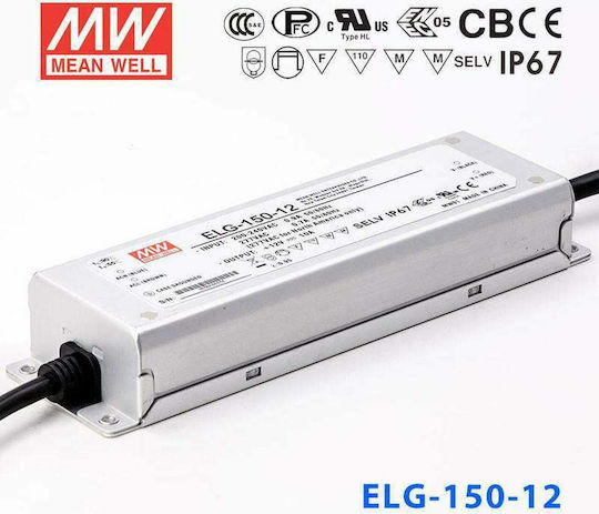 Mean Well LED Power Supply Waterproof IP67 Power 120W with Output Voltage 12V