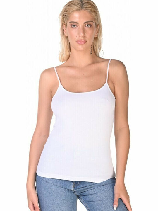 Women's Cotton T-Shirt with Spaghetti Strap White 2Pack
