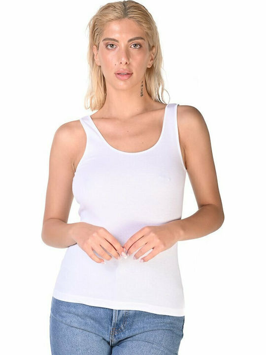 Women's Sleeveless Cotton T-Shirt White 2Pack
