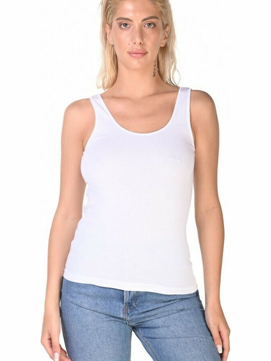 Women's Sleeveless Cotton T-Shirt White 2Pack