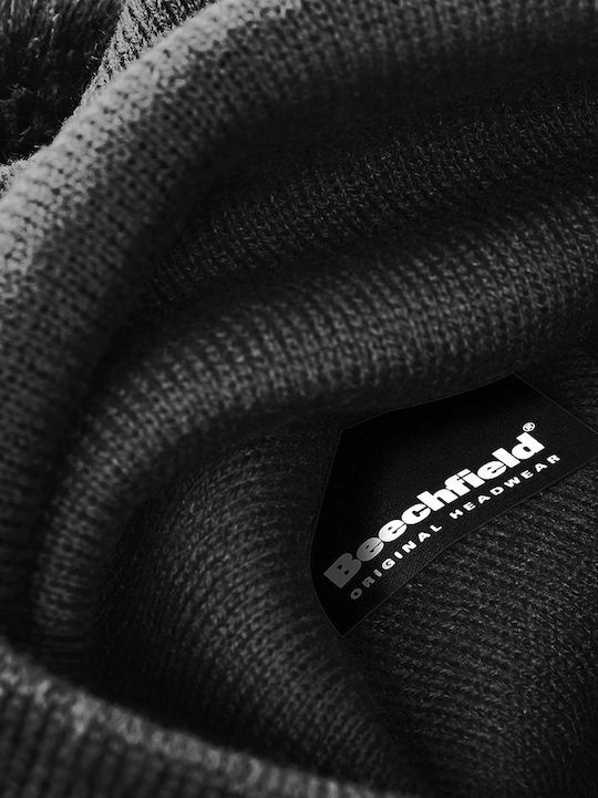 Beechfield B426 Knitted Beanie Cap Black