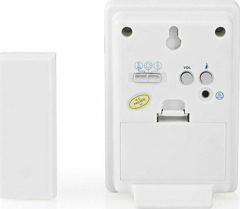 Nedis Ασύρματο Κουδούνι Πόρτας Wi-Fi με LED Ένδειξη και Δυνατότητα Αυξομείωσης της Έντασης του Κουδουνιού, έως 80dB Λευκό
