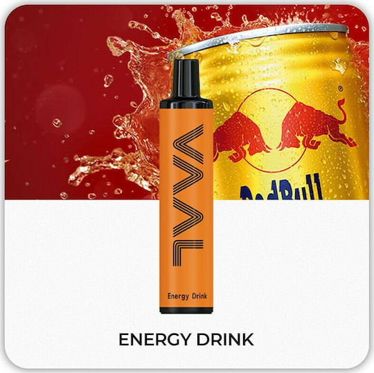 Vaal Puffs Ηλεκτρονικό Τσιγάρο μιας Χρήσης 500 Εισπνοών Energy Drink 2ml 20mg Πορτοκαλί