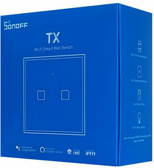 Sonoff Recessed Touch Wall Switch Wi-Fi Lighting Two-Way with Frame Black