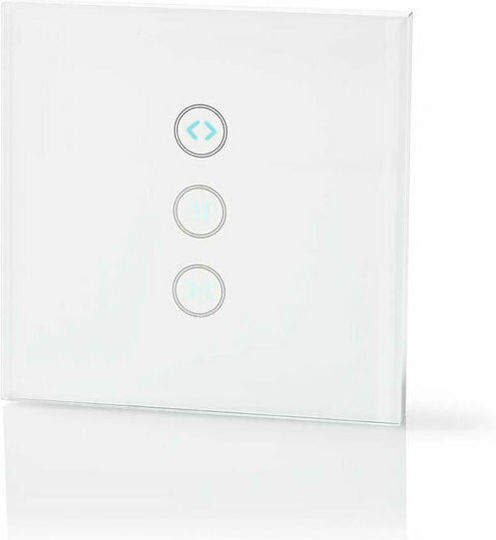 Nedis Χωνευτός Διακόπτης Τοίχου Αφής Wi-Fi Ρολών Τριπλός με Πλαίσιο Λευκός