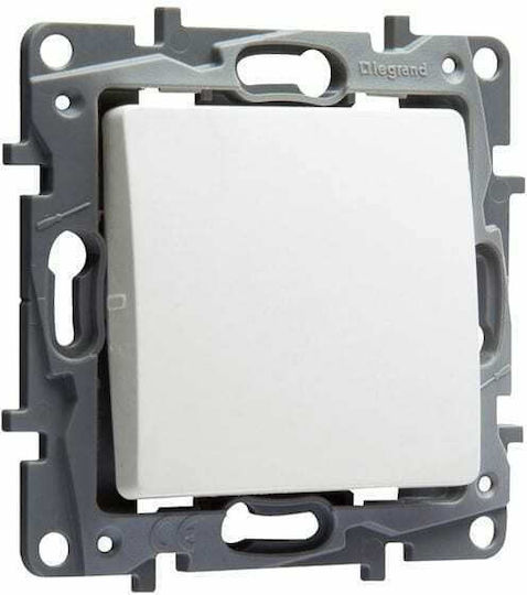 Legrand Niloe Recessed Wall Switch Lighting One-Way without Frame White