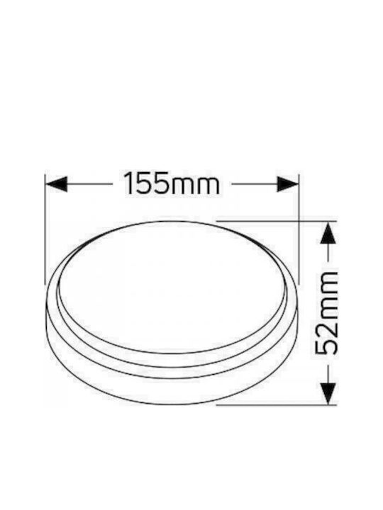 Geyer Wandmontierte Außen-Deckenleuchte LED IP54 8W mit Warmweiß Licht 15.5x5.2εκ.