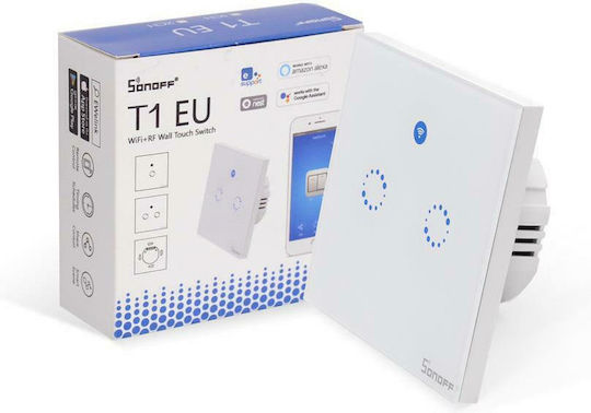 Sonoff TX T1 Recessed Touch Wall Switch Wi-Fi Lighting Two-Way with Frame Medium White