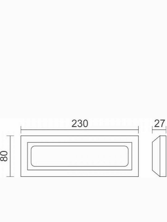 Spot Light Wall-Mounted Outdoor Ceiling Light E27 IP65 23x8εκ.