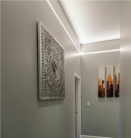 Aca External Aluminum Profile for LED Strip with Opal Cover 200x1.4x1.4cm