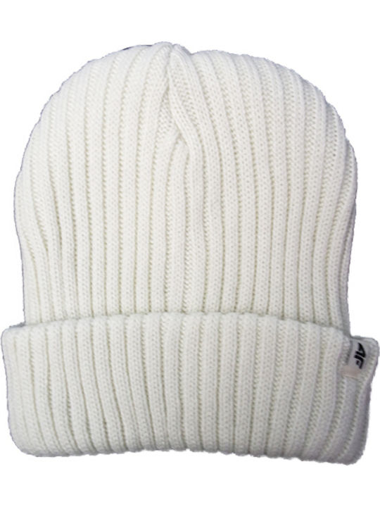 Beanie Frauen Beanie mit Rippstrick in Ecru Farbe