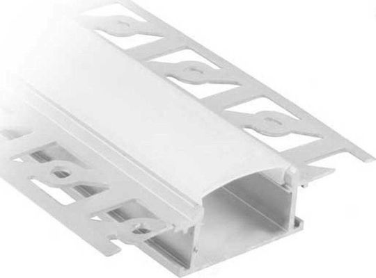 V-TAC Vt8101 Walled Aluminum Profile for LED Strip with Opal Cover for Drywall 200x6.1x1.4cm