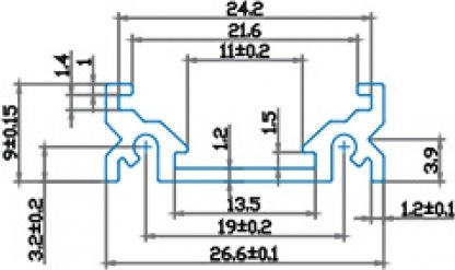 V-TAC External Aluminum Profile for LED Strip with Opal Cover 100x2.6x0.9cm