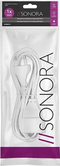 Sonora EC5W010 Extension Cable Cord 2 x 0.75mm²/5m White