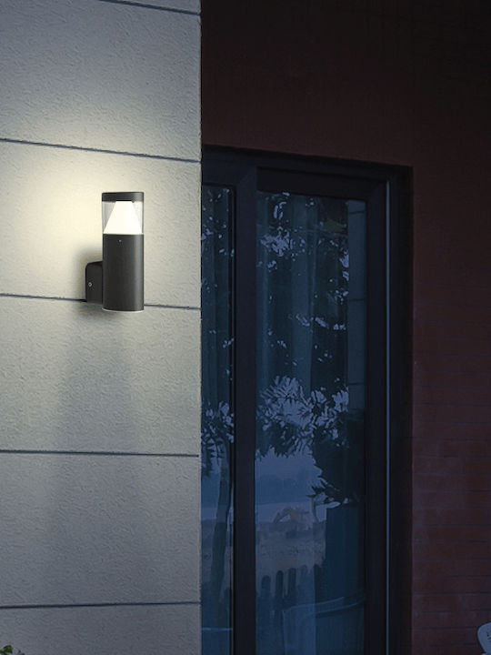 Aca Waterproof Wall-Mounted Outdoor Ceiling Light IP54 with Integrated LED Gray