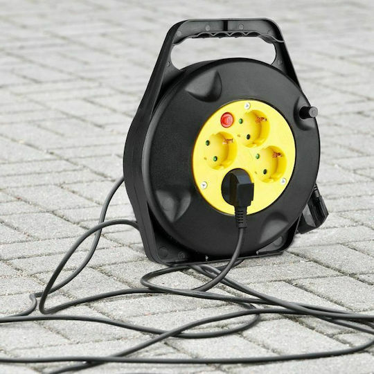 V-TAC Closed Type Extension Reel Cord 3 x 1.5mm²/10m Black