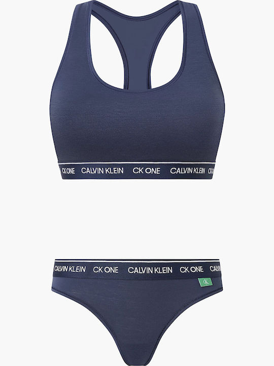 Calvin Klein Underwear Set with Sports Bra & String Navy Blue