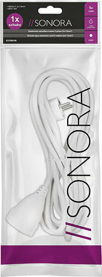 Sonora EC5W100 1 Platz mit Kabel 5m Durchmesser 3 x 1.5mm² Weiß
