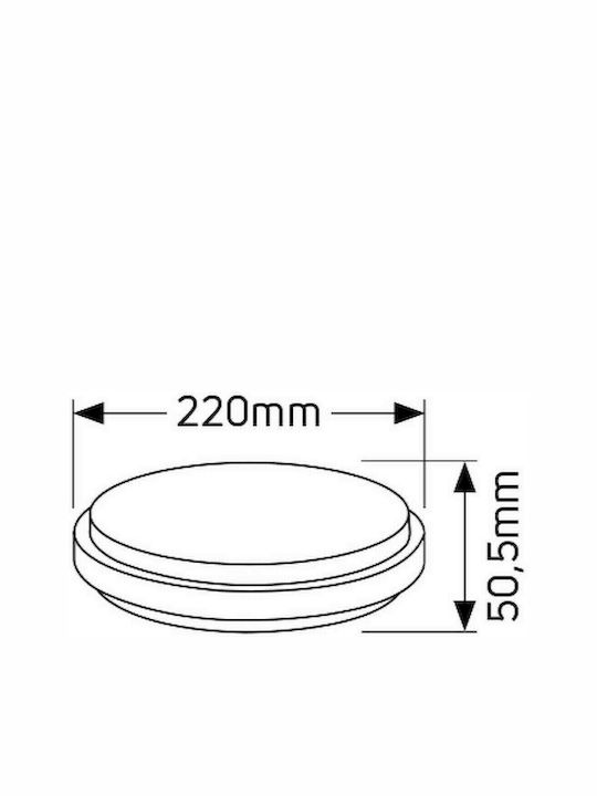 Geyer Wandmontierte Außen-Deckenleuchte LED IP40 12W mit Natürliches Weiß Licht 22x5.05εκ.