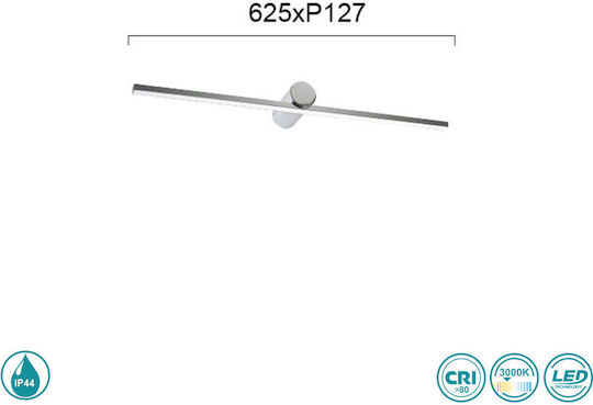 Viokef Rocco Modern Lamp Bathroom with Integrated LED and Warm White Light Silver 62.5x18cm