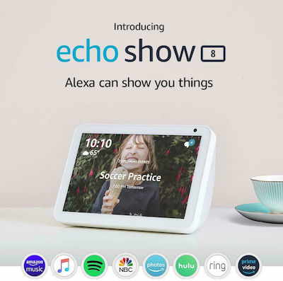 Amazon Echo Show 8 Smart Display Smart Hub με Ηχείο και Οθόνη Συμβατό με Alexa Λευκό