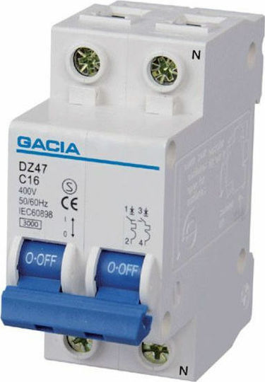 Gacia Automatic Circuit Breaker 25A Double-pole AC 500-42314